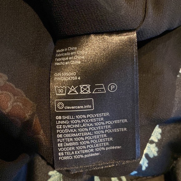H&M Women 4 Bomber Jacket Zip Up Floral Glitter Neckline and Cuffs Sheet Lining - Picture 7 of 8